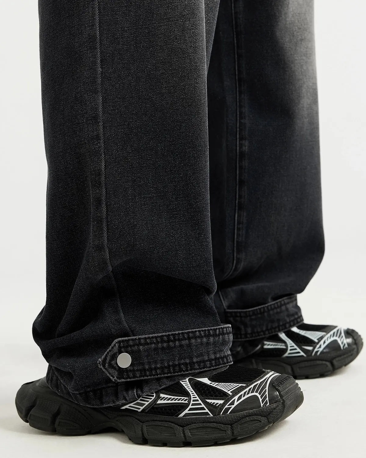 Black Washed Baggy Jeans | LCDEGO Streetwear