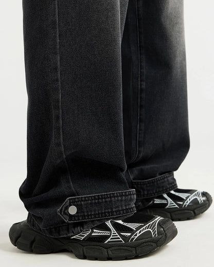 Black Washed Baggy Jeans | LCDEGO Streetwear