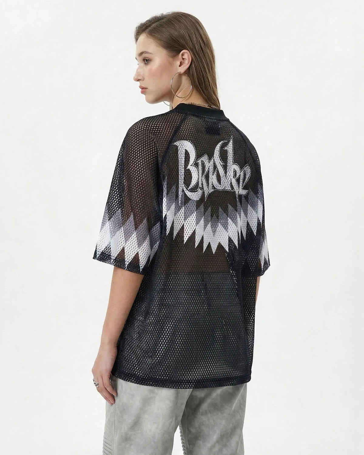 Graphic Mesh Oversized Jersey | LCDEGO Streetwear