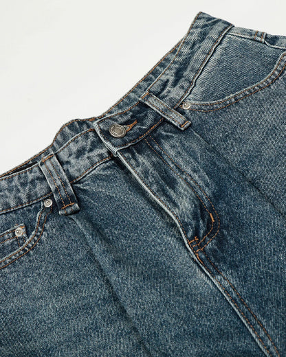 Whisker Acid Washed Barrel Jeans| LCDEGO Streetwear
