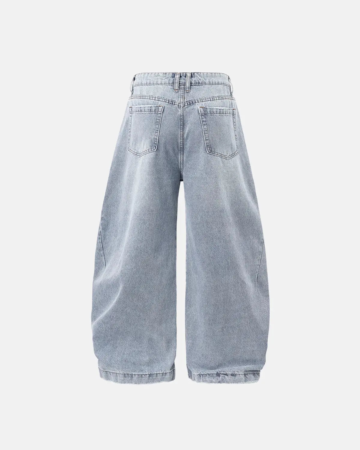 Acid Washed Distressed Barrel Jeans | LCDEGO Streetwear