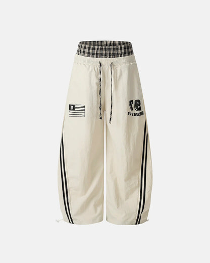 Plaid Double Waist Baggy Track Pants | LCDEGO Streetwear