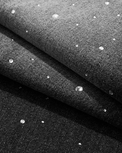 Shiny Rhinestone Wavy Baggy Jeans I LCDEGO Streetwear