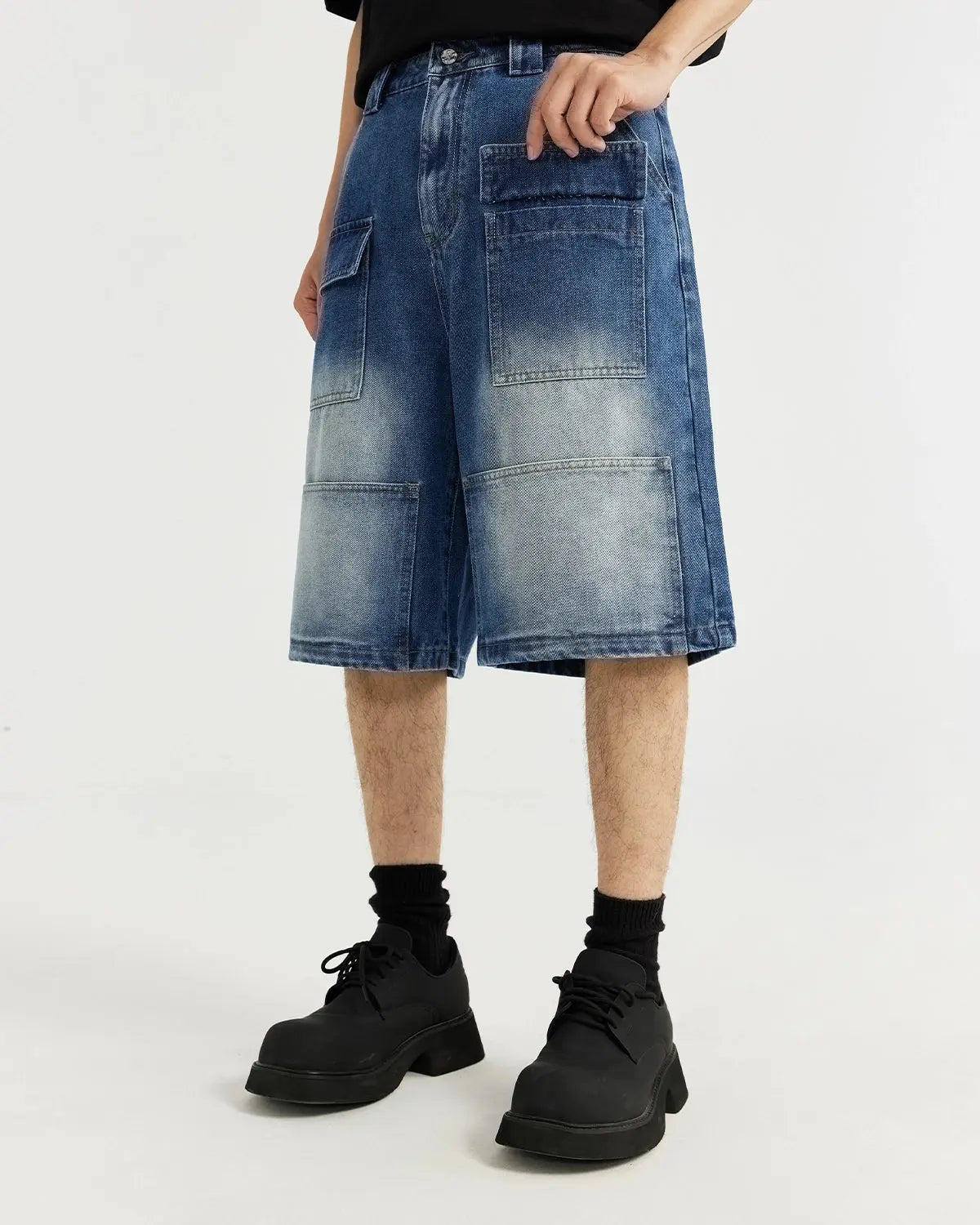 Acid Washed Carpenter Jorts | LCDEGO Streetwear