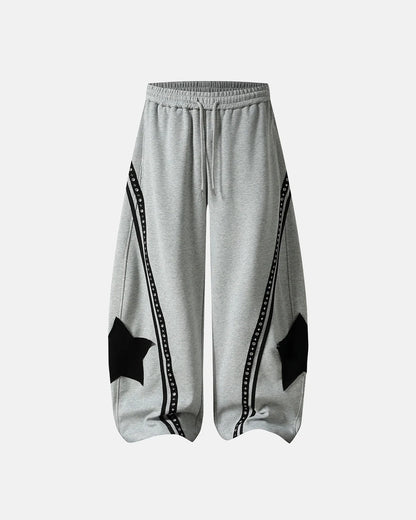 Contrast Patchwork Barrel Sweatpants | LCDEGO Streetwear