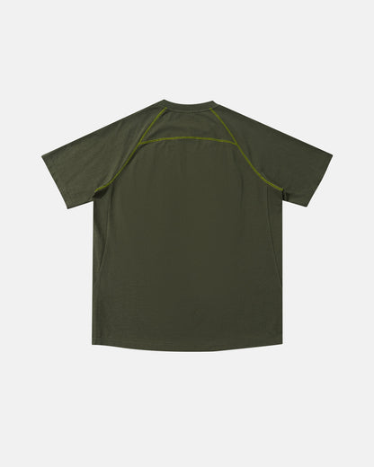 Contrast Color Stiching Stretch T-shirt | LCDEGO Streetwear