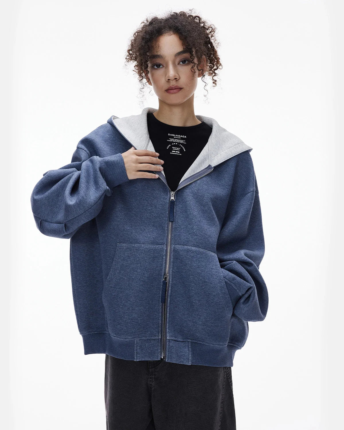 Contrast Color Liner Comfy Zip Up Hoodies | LCDEGO Streetwear