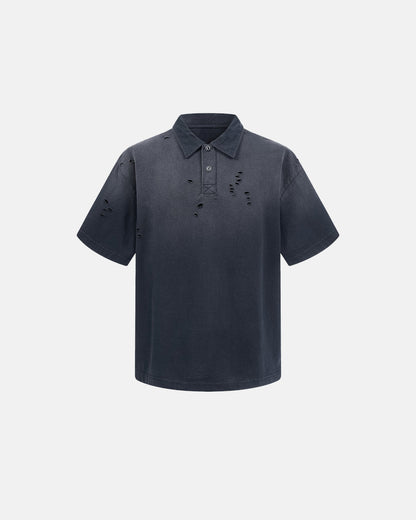 heavyweight cotton washed polo tee