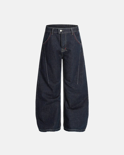 Raw Blue Deconstructed Baggy Jeans | LCDEGO Streetwear