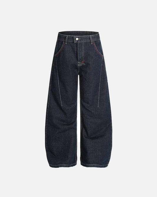 Raw Blue Deconstructed Baggy Jeans | LCDEGO Streetwear