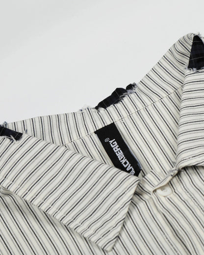 Graffiti Patch Striped Shirts | LCDEGO Streetwear