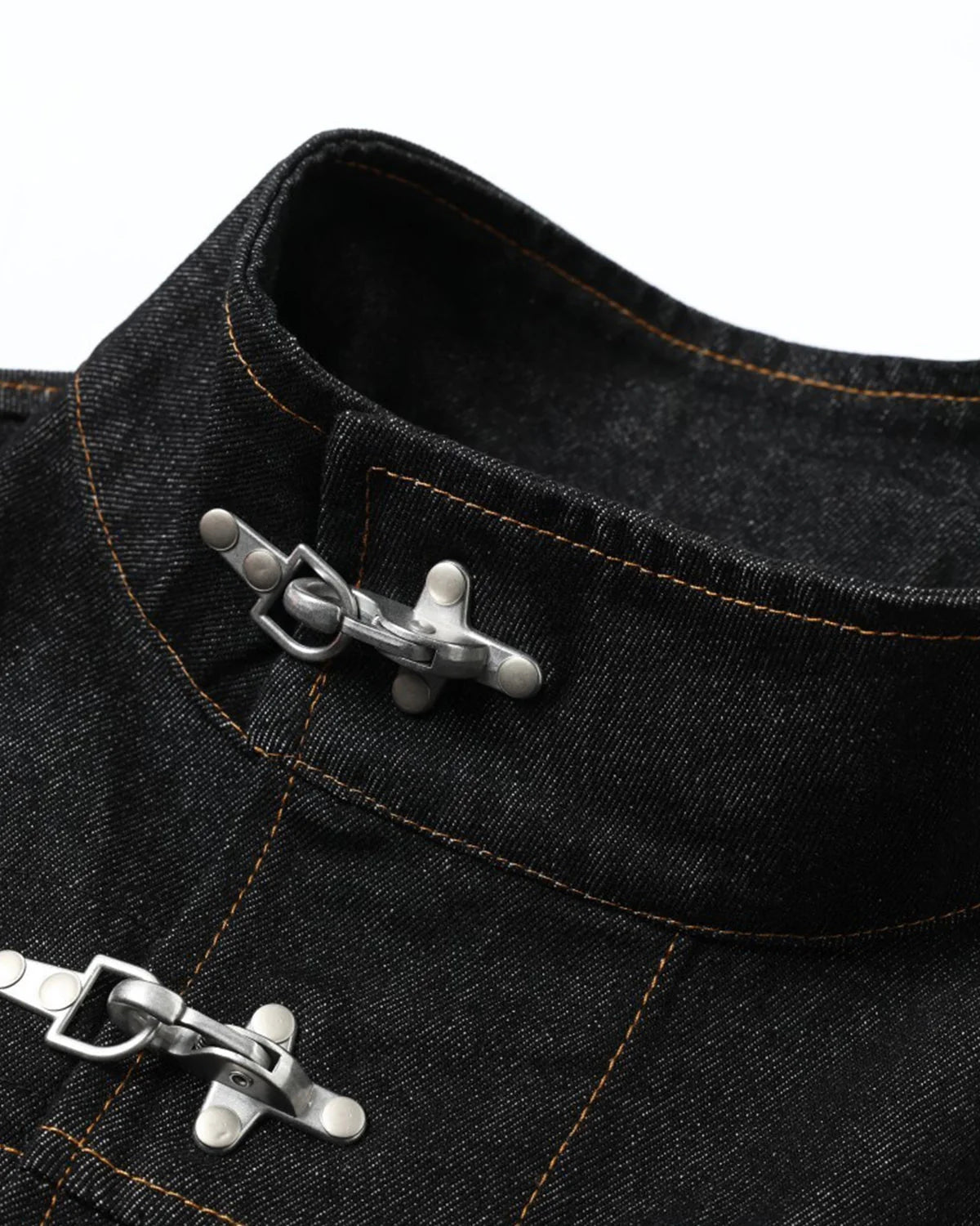 Metal Toggle Raw Denim Jacket | LCDEGO Streetwear