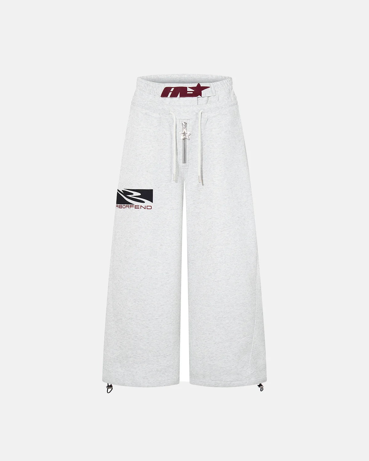 front view layered waist baggy sweatpants grey