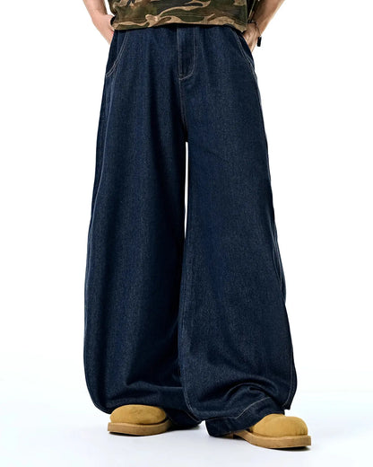 Raw Washed Barrel Jeans | LCDEGO Streetwear