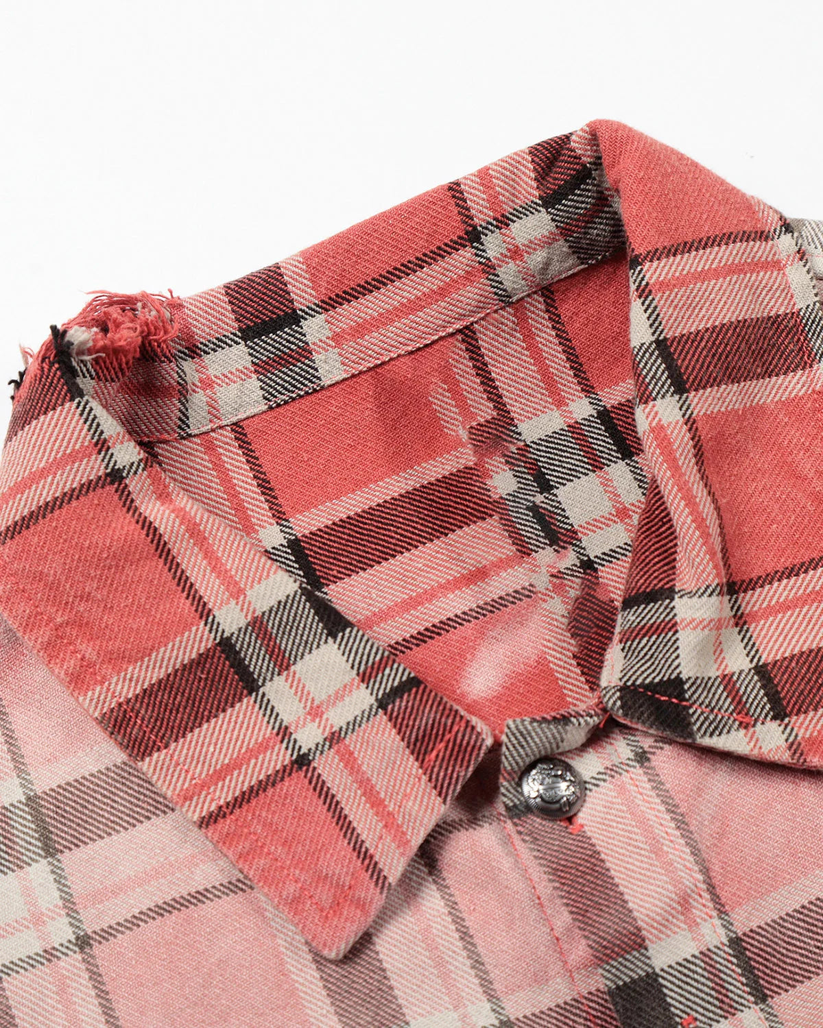 Distressed Gradient Plaid Shirt | LCDEGO Streetwear