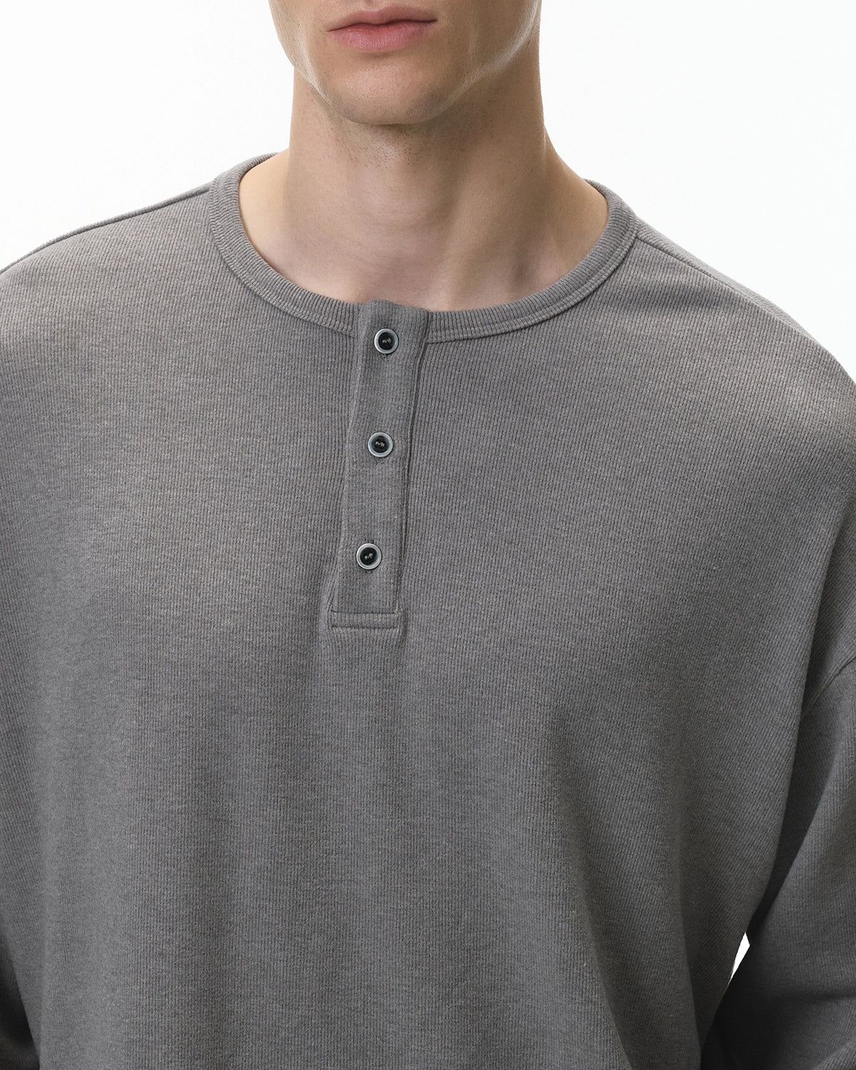 Henley Collar Long Sleeve Tees | LCDEGO Streetwear