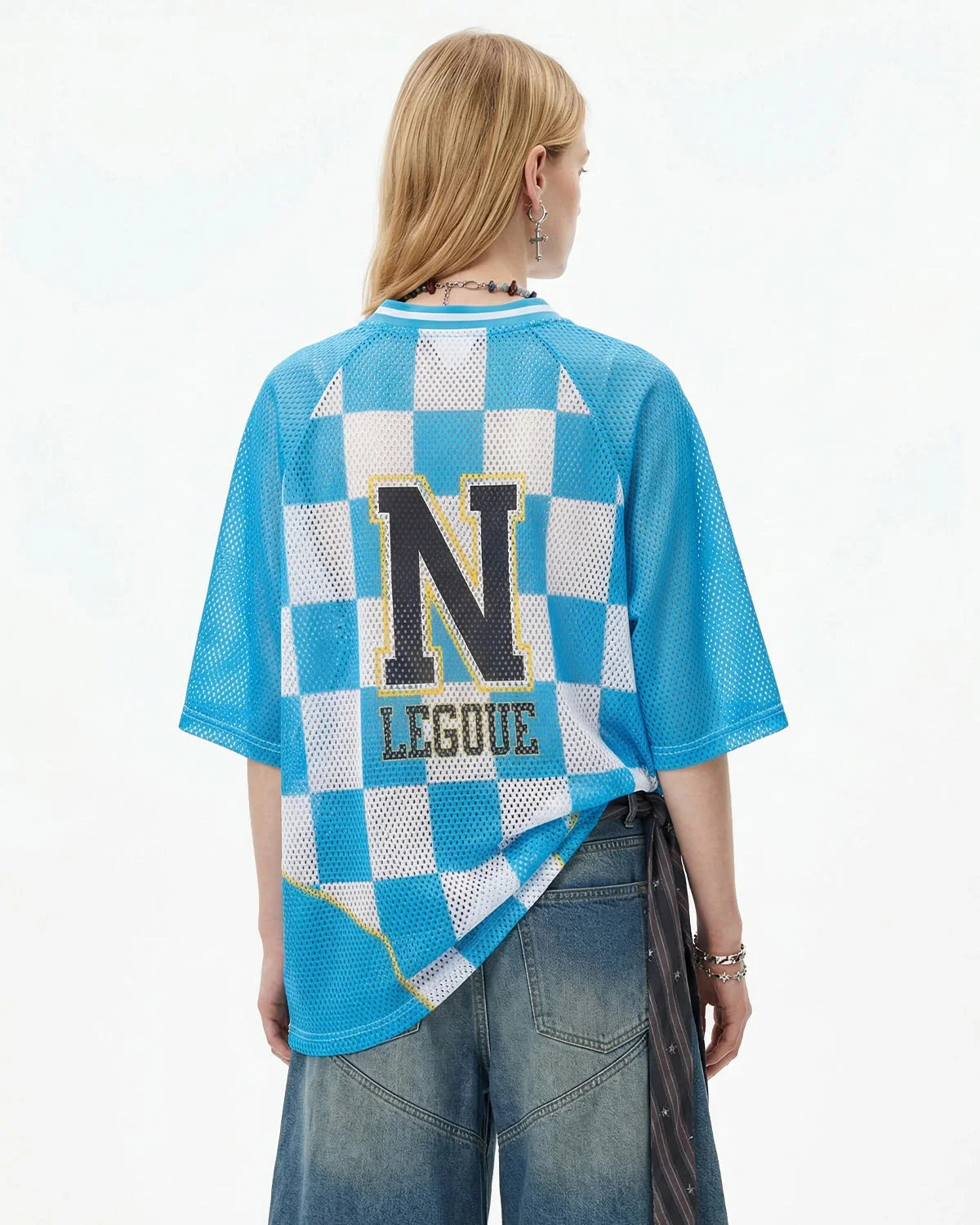 Varsity Checkerboard Mesh Jersey | LCDEGO Streetwear