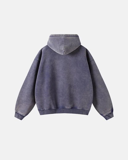 LCDEGO Vintage Washed Zip Up Hoodie
