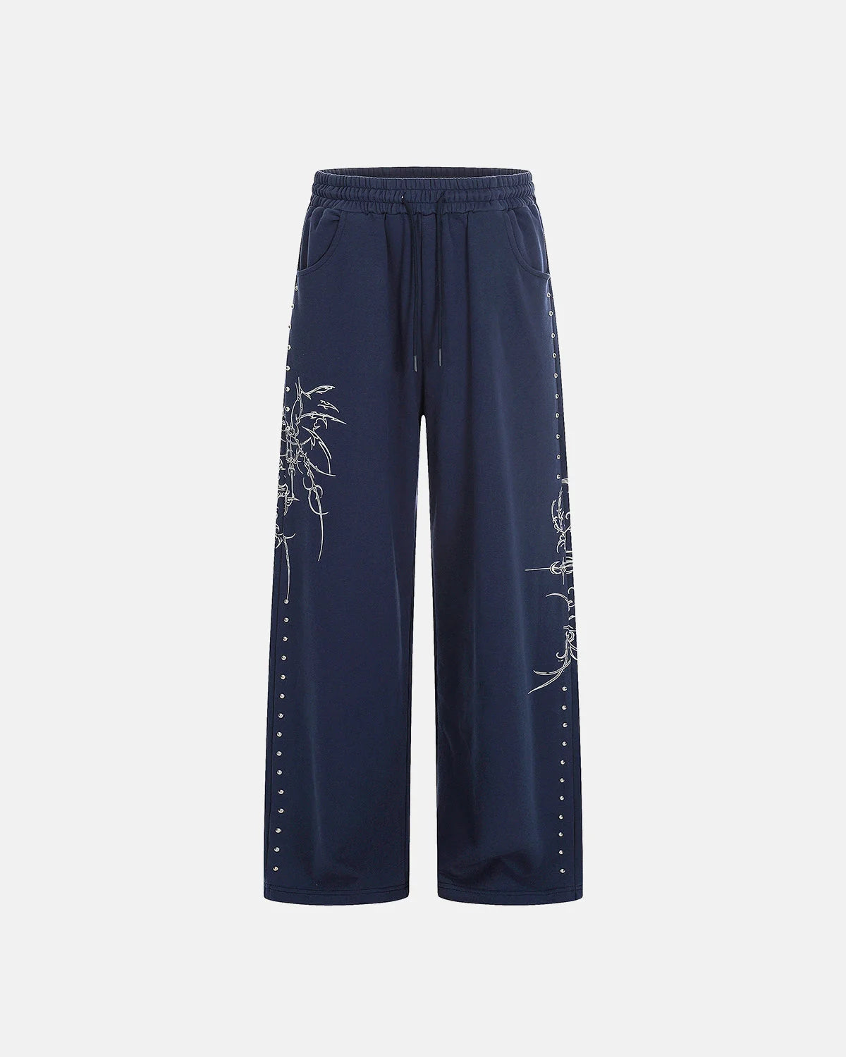 Studded Print Straight-Leg Sweatpants | LCDEGO Streetwear