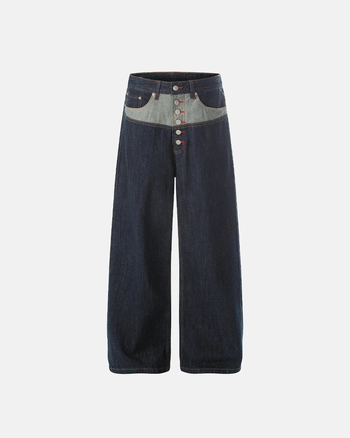 Panelled Raw Denim Baggy Jeans | LCDEGO Streetwear