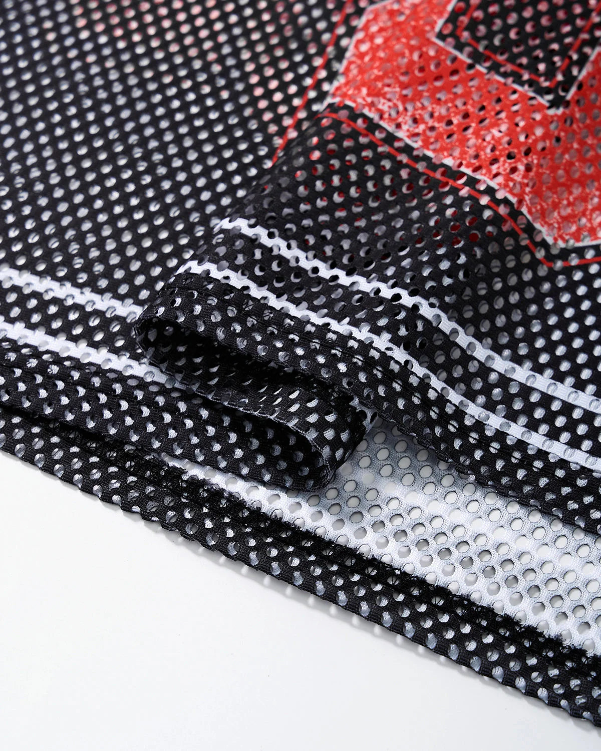 Flame Graphic Mesh Jersey | LCDEGO Streetwear