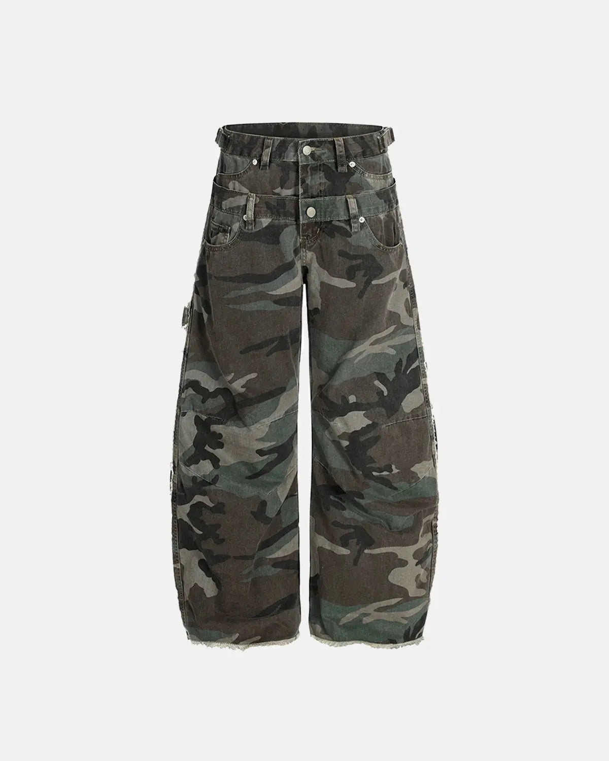 Double Waist Camo Cargo Pants | LCDEGO Streetwear