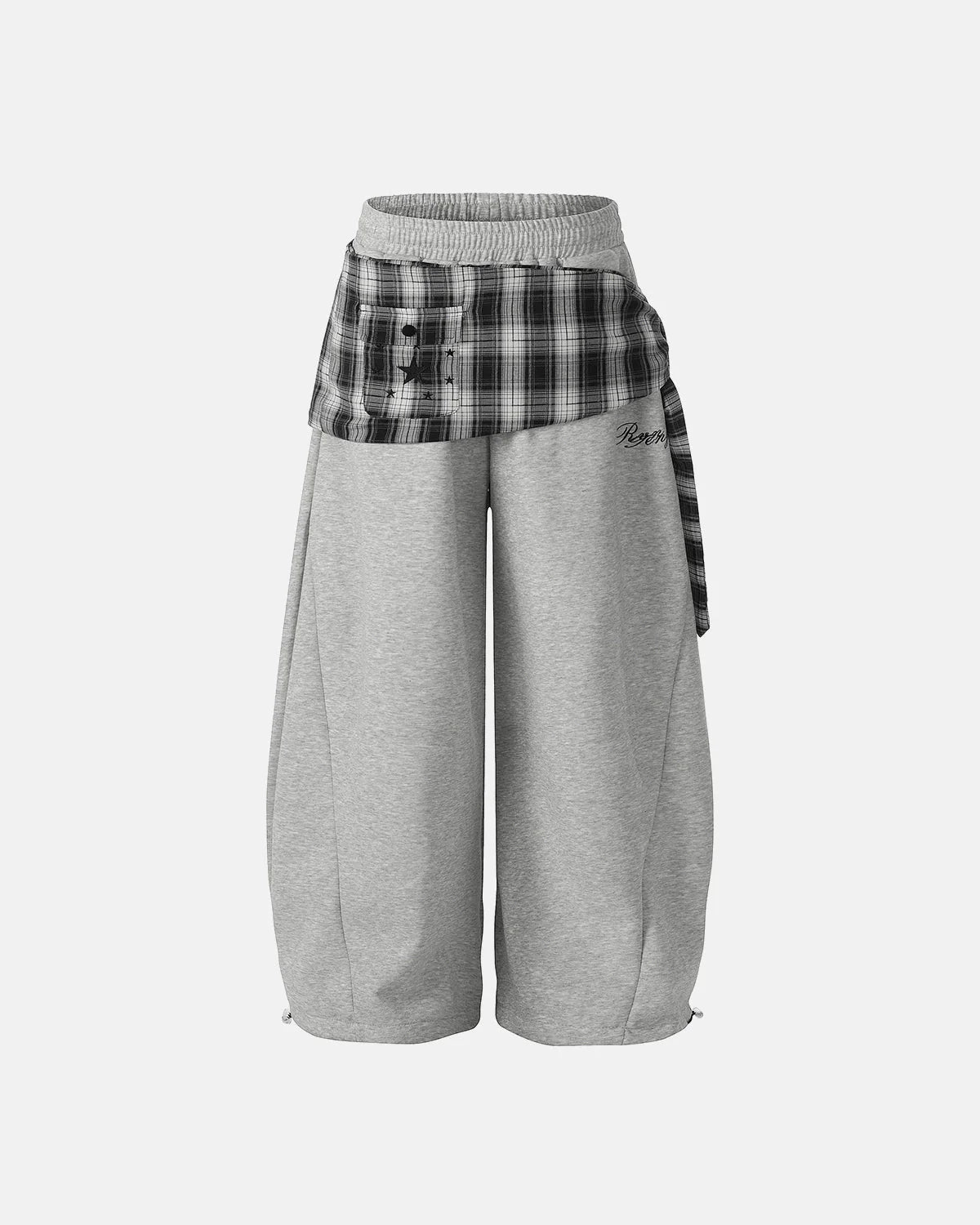 Plaid Layered Baggy Sweatpants | LCDEGO Streetwear