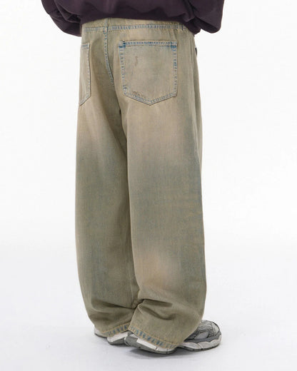 Beaded Studded Washed Baggy Jeans | LCDEGO Streetwear