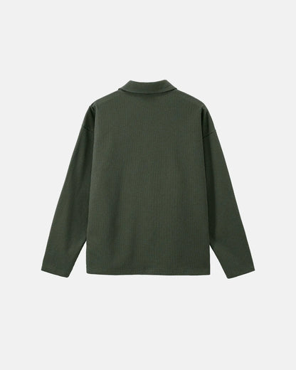 Waffle Long Sleeve Polo Shirts | LCDEGO Streetwear