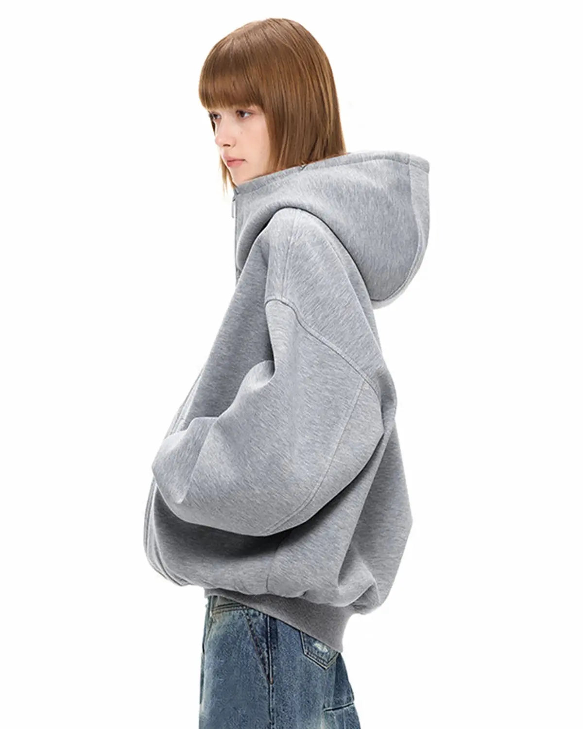 Heavyweight Boxy Zip Up Hoodies | LCDEGO Streetwear