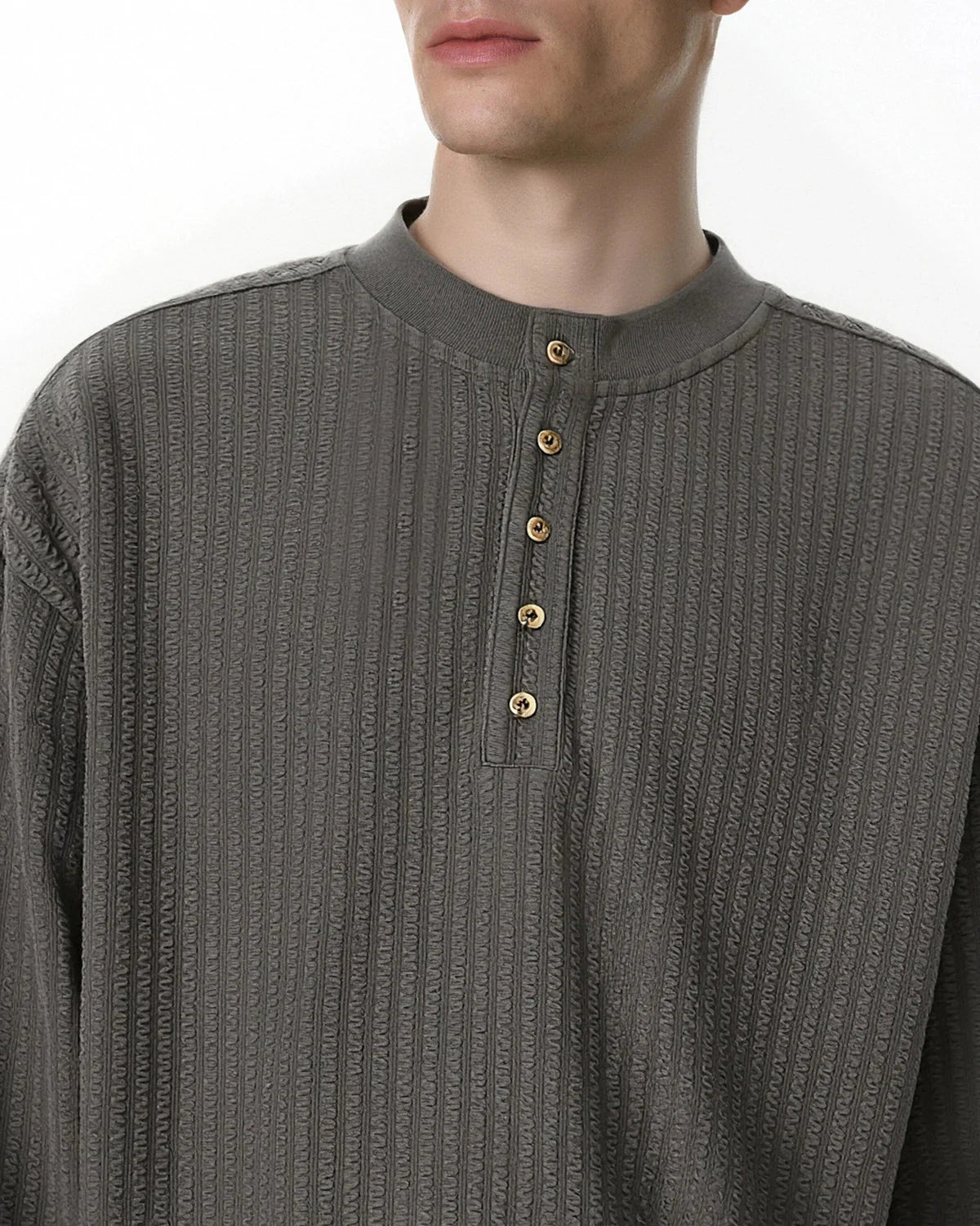 Old Money Style Henley Long Sleeve Tees | LCDEGO Streetwear