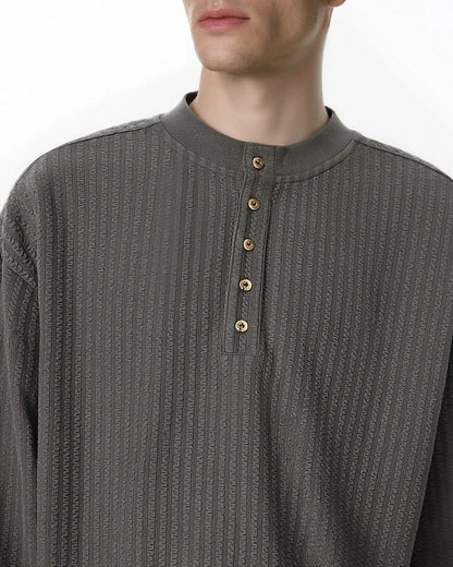 Old Money Style Henley Long Sleeve Tees | LCDEGO Streetwear