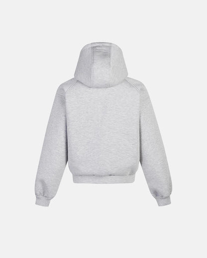 LCDEGO Grey Boxy Zip Up Hoodies