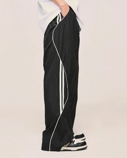 LCDEGO Striped Side Wide Leg Track Pants