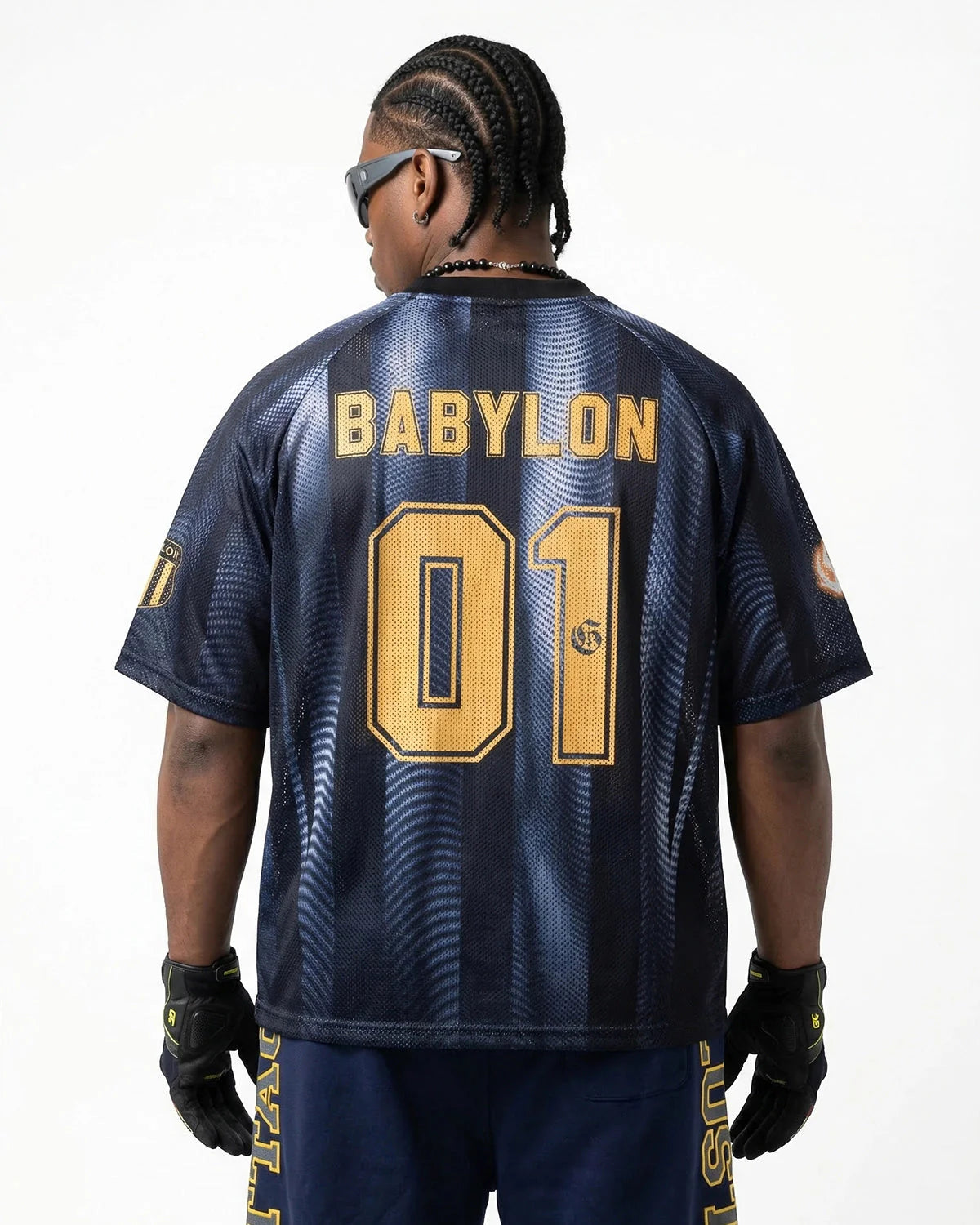 Gradient Pattern Mesh Jersey | LCDEGO Streetwear
