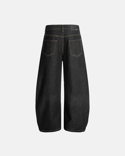 Raw Embroidery Baggy Jeans | LCDEGO Streetwear