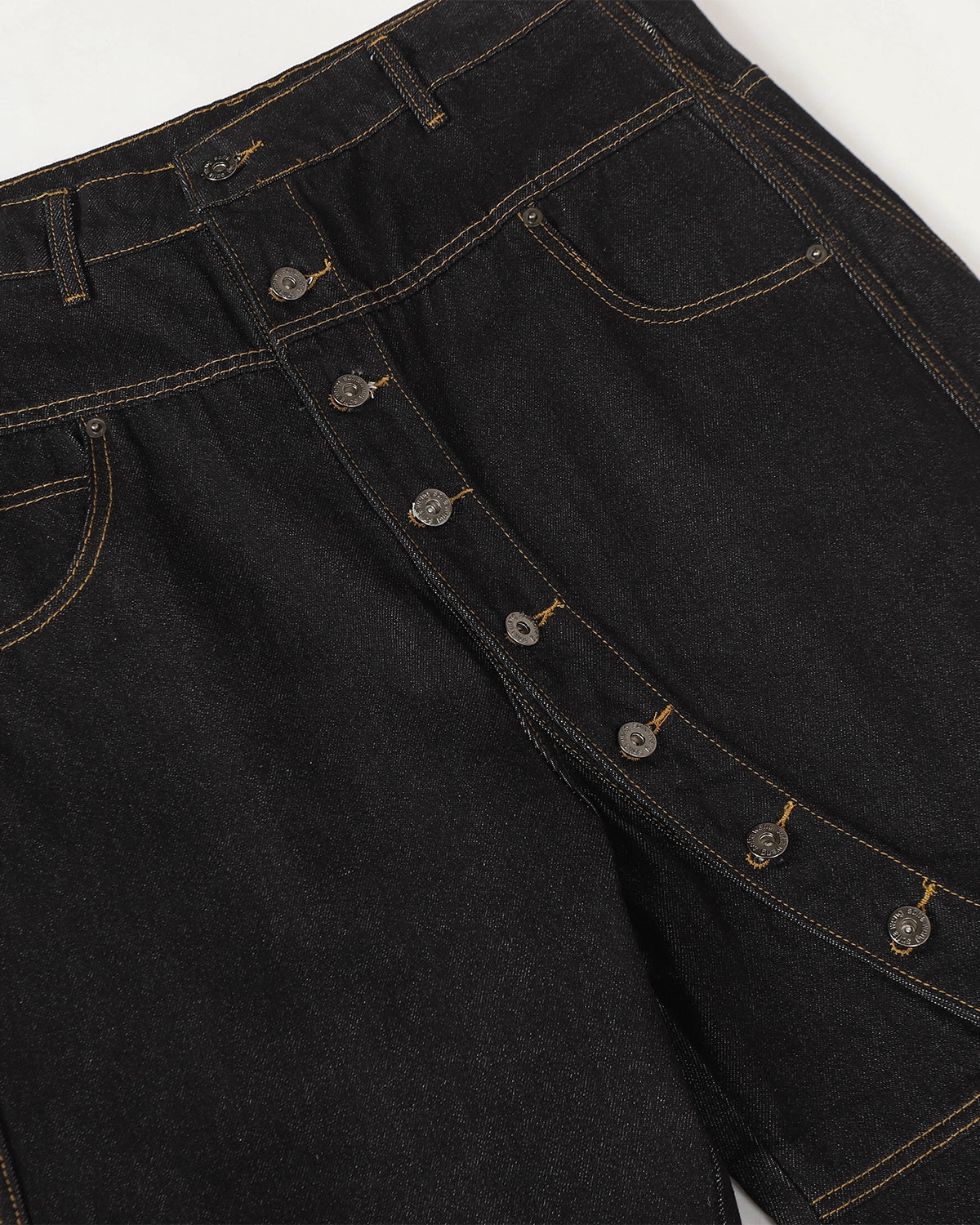 Buttons Up Raw Baggy Jeans | LCDEGO Streetwear