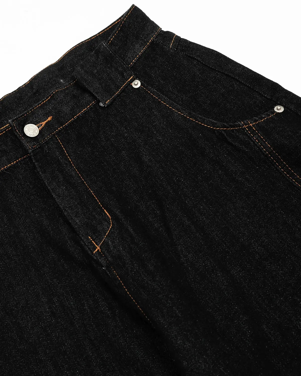 Contrast Stitch Raw Baggy Jeans | LCDEGO Streetwear