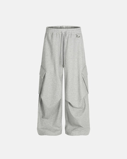 Grey Cargo Baggy Sweatpants | LCDEGO Streetwear