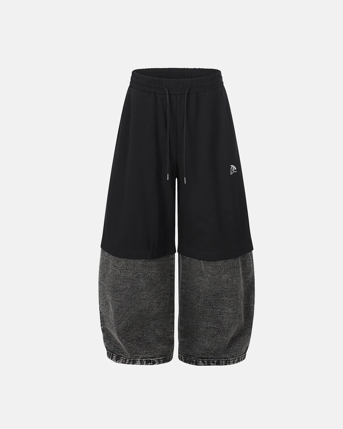 Denim Detachable Patchwork Barrel Joggers | LCDEGO Streetwear