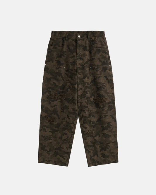 Camo Ripped Cargo Pants | LCDEGO Streetwear
