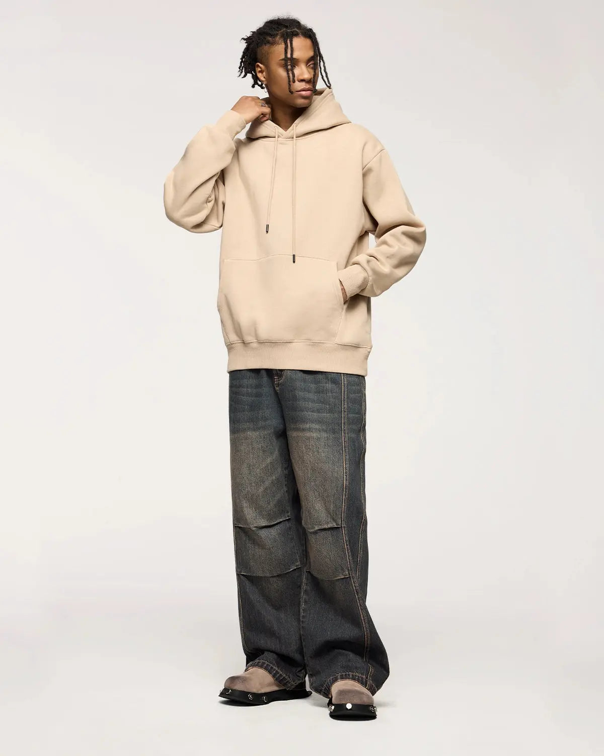 LCDEGO Faded Dirty Baggy Cargo Jeans
