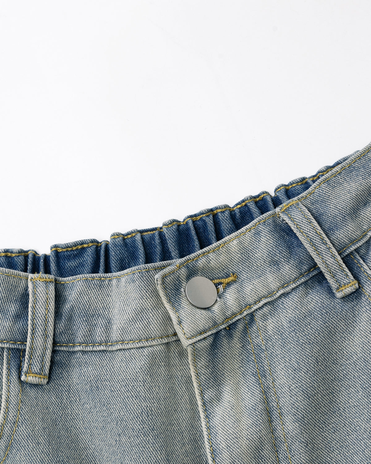 Structured Washed Denim Shorts | LCDEGO Streetwear