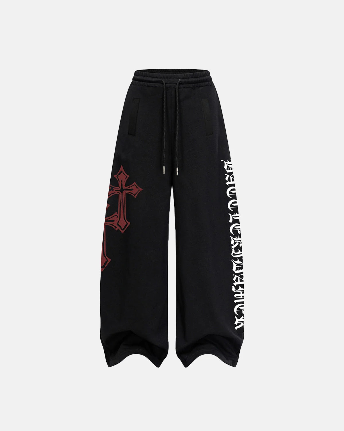 Cross Print Baggy Sweatpants | LCDEGO Streetwear