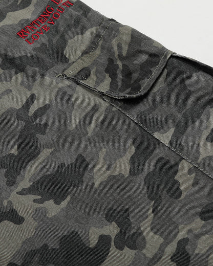 Embroidered Camo Cargo Shorts | LCDEGO Streetwear