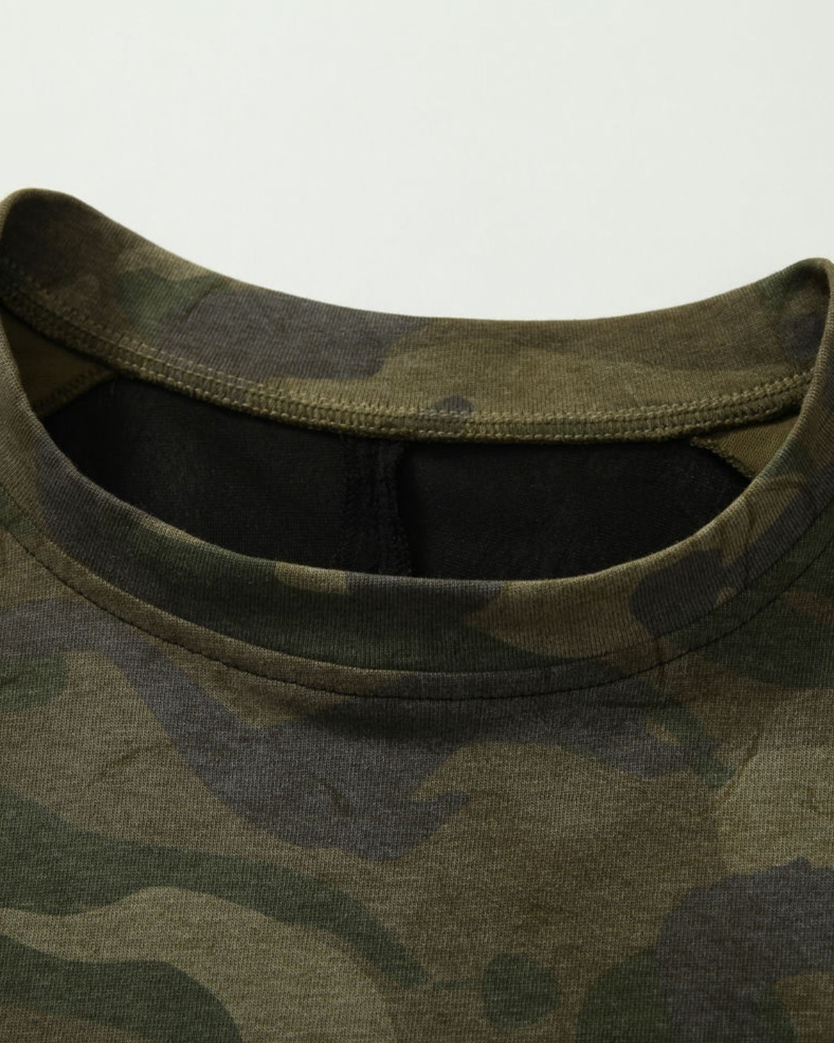 Lace Patchwork Camo Raglan Tees | LCDEGO Streetwear