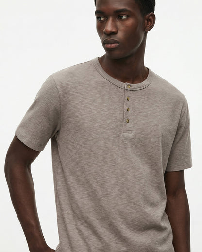 Blank Henley Neck Casual T-Shirt | LCDEGO Streetwear
