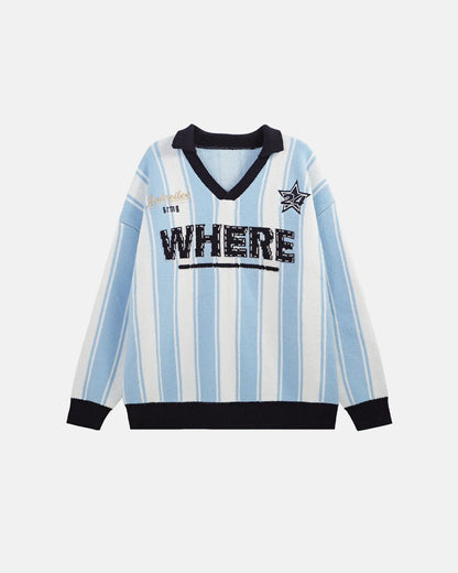 Retro Striped Jacquard Sweaters | LCDEGO Streetwear