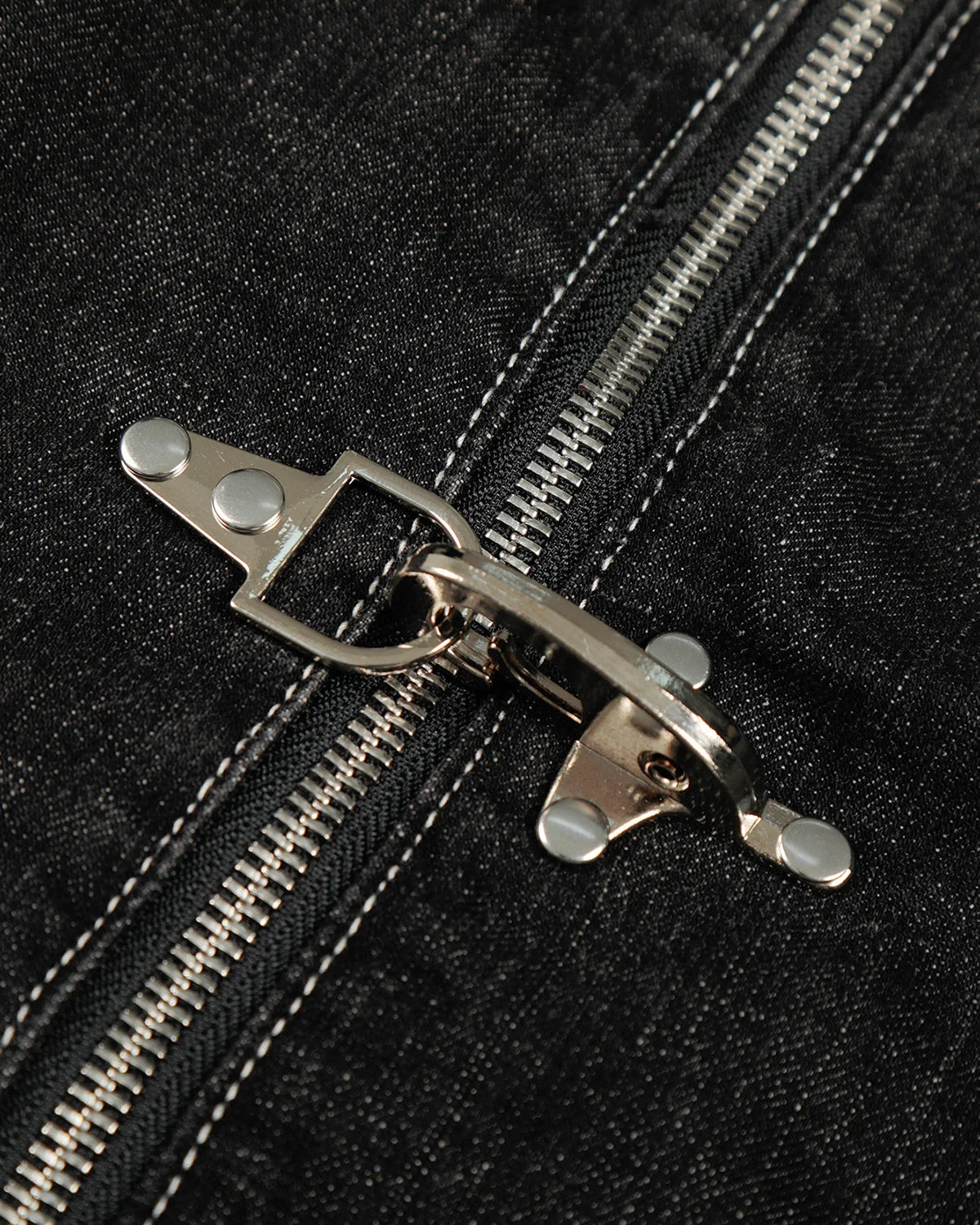 LCDEGO Black Denim Jacket with Metal Clasp Closure
