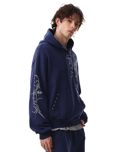 Studded Graphic Hoodie | LCDEGO Streetwear